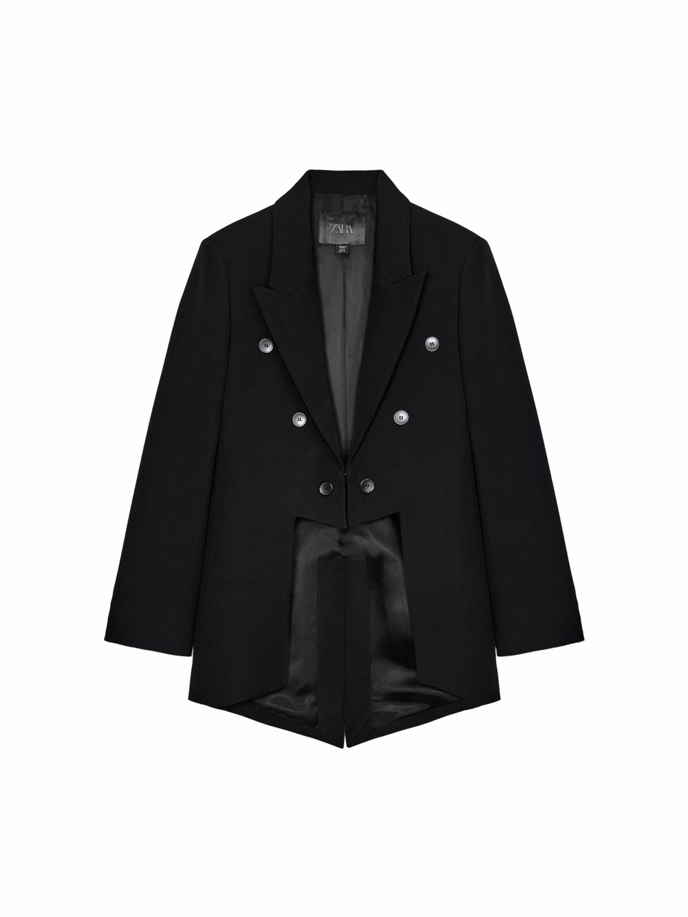 Zara ZW Collection Black Asymmetric Tailored Blazer XS